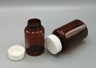 Brown Pet Bottles For Pharmaceuticals , 250ml Plastic Medicine Bottles With Lids