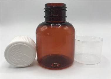 120ml Medicine Syrup Bottle PET Brown Screw Cap High Transparent