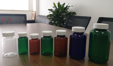 Round 250ml Healthcare PET Medicine Bottles Green / Brown / Natural Color